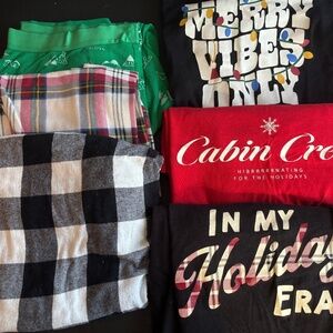 3 adult pajamas - holiday theme